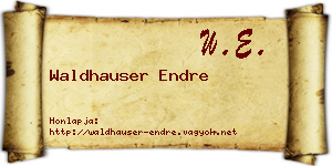 Waldhauser Endre névjegykártya